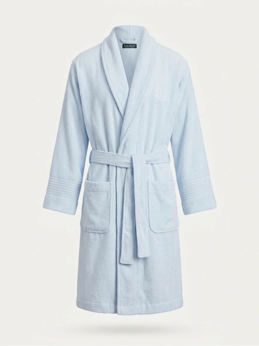 Ralph Lauren Light Blue Terry Bath Robe with Shawl Collar NWT $79 Beautiful